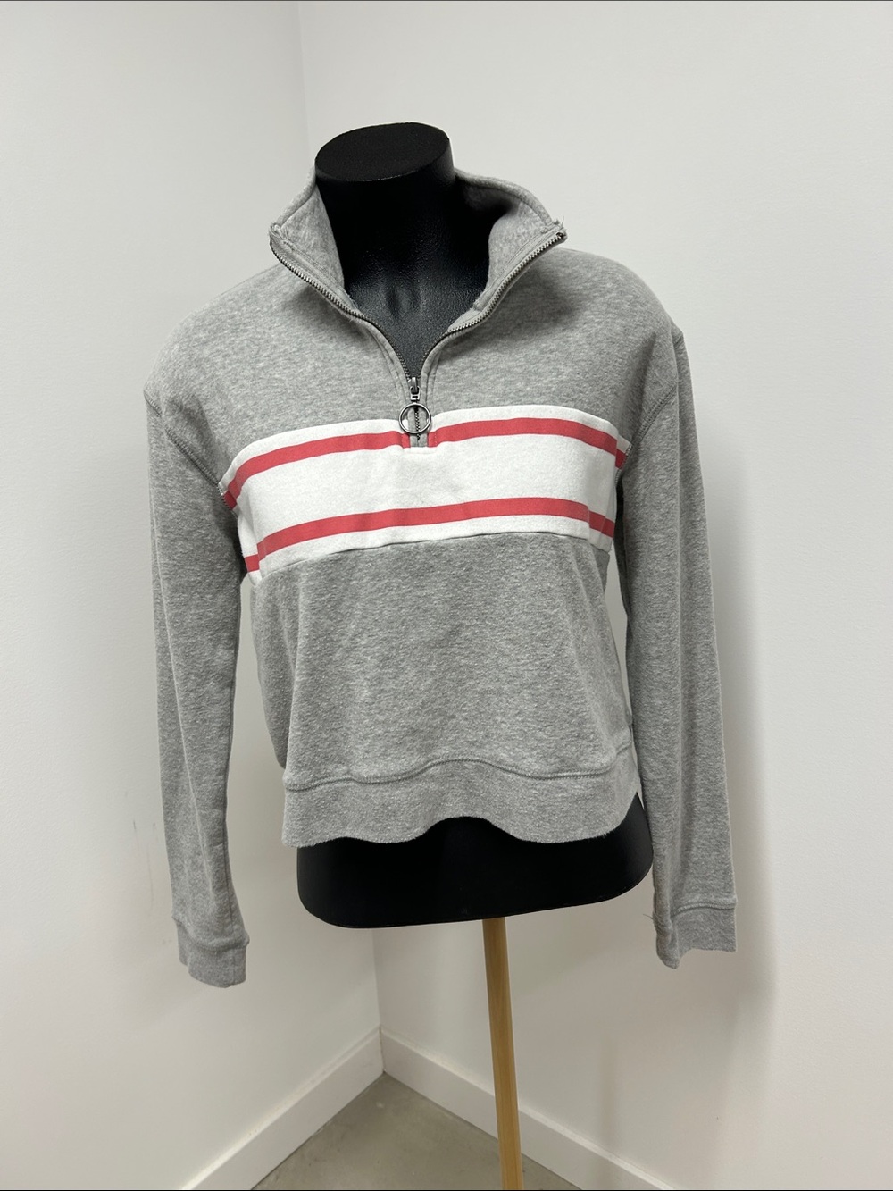 AERO Aeropostale Women's Cropped Quarter-Zip Fleece Pullover